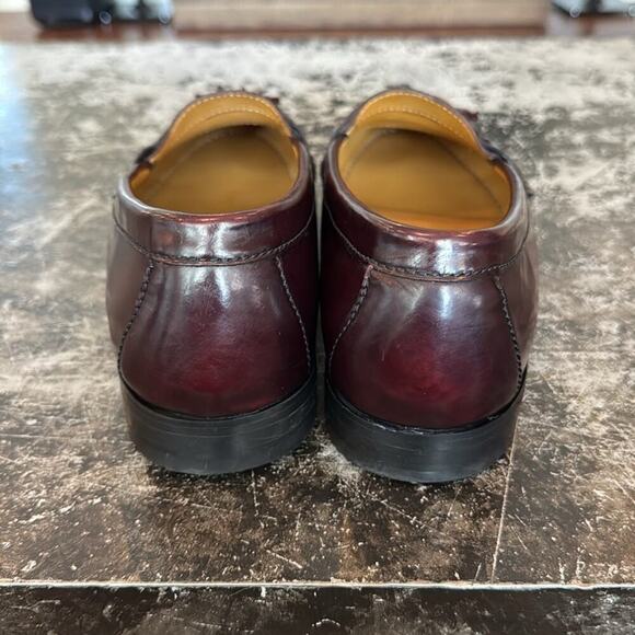 Cole Haan Burgundy Leather Tassel Loafers Size 11.5 - Picture 3 of 8